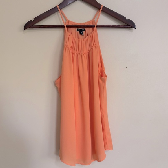 RW&CO.| Vibrant Tangerine Silky Lightweight Flowy Camisole Blouse Sz M - Picture 2 of 6